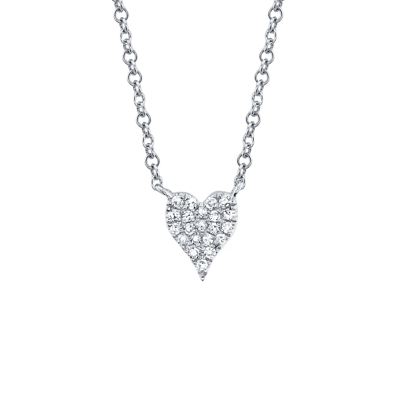 Kate White Gold and Diamond Pavé Heart Pendant