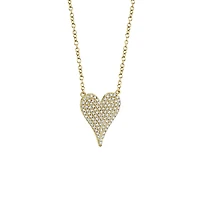 Kate Yellow Gold and Diamond Pavé Heart Pendant