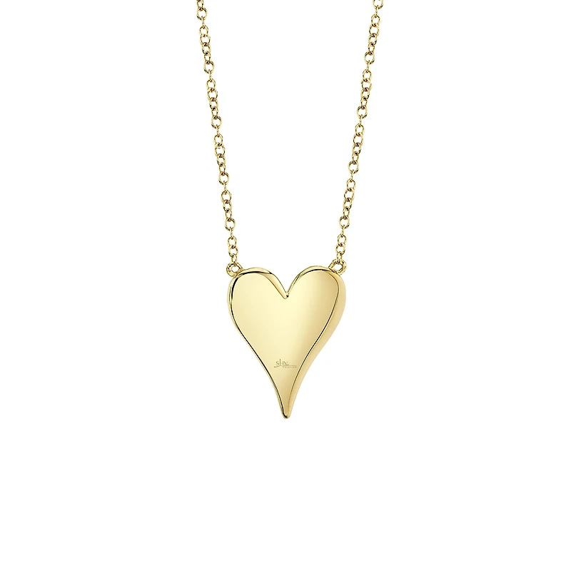 Kate Yellow Gold and Diamond Pavé Heart Pendant