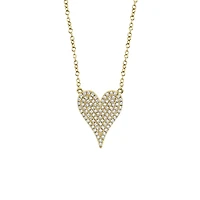 Kate Yellow Gold and Diamond Pavé Heart Pendant