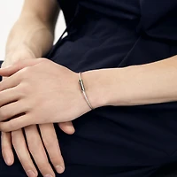 7g Polished Silver Cable Bracelet with Diamonds
