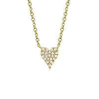Kate Yellow Gold and Diamond Pavé Heart Pendant