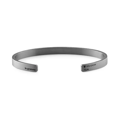 15g Brushed Black Silver Ribbon Bracelet
