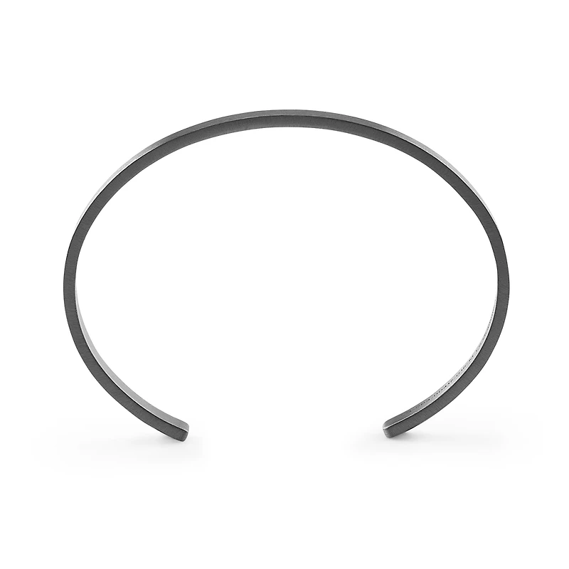 15g Brushed Black Silver Ribbon Bracelet