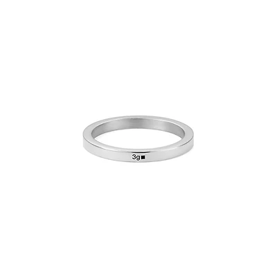 3g Polished Silver Ribbon Ring