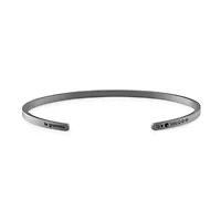 7g Brushed Black Silver Ribbon Bracelet
