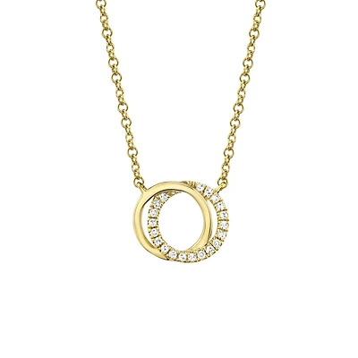 Kate Yellow Gold and Diamond Pavé Pendant
