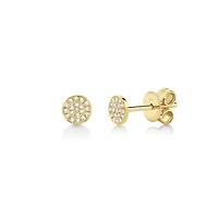 Kate Yellow Gold and Diamond Pavé Stud Earrings