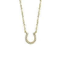 Kate Yellow Gold and Diamond Pavé Horseshoe Pendant