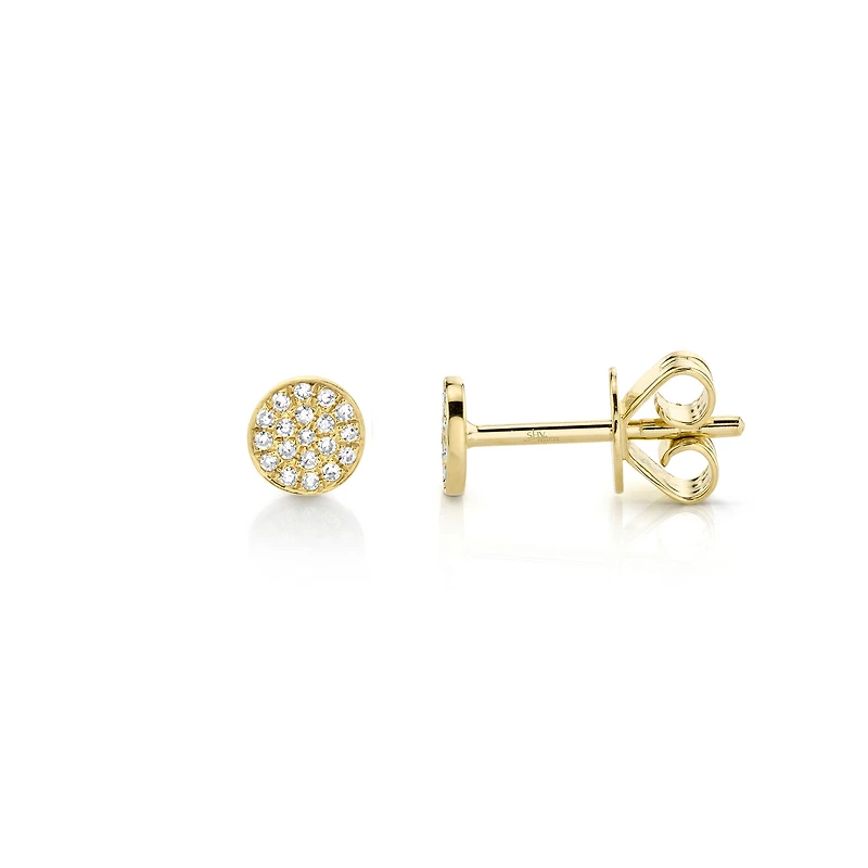 Kate Yellow Gold and Diamond Pavé Stud Earrings