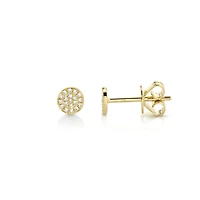 Kate Yellow Gold and Diamond Pavé Stud Earrings