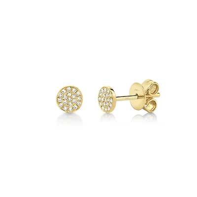 Kate Yellow Gold and Diamond Pavé Stud Earrings