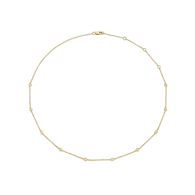 Kate Yellow Gold and Diamond Station Necklace
