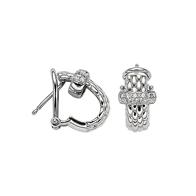 Vendome White Gold and Diamond Hoop Earrings