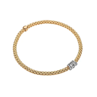 Prima Flex'it Yellow Gold and Diamond Multi-Rondel Bracelet, Medium