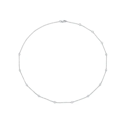Kate White Gold and Diamond Station Necklace