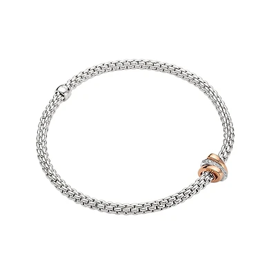 Prima Flex'it White Gold and Diamond Pavé Multi-Rondel Bracelet