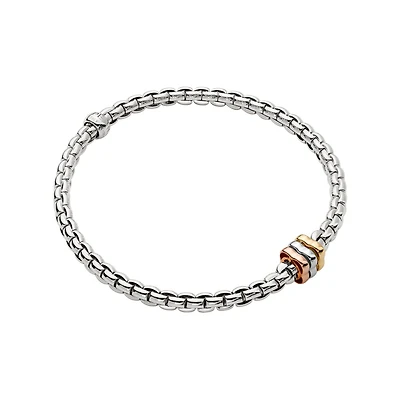 Eka Tiny Flex'it White Gold Multi-Rondel Bracelet