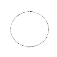 Eka Tiny White Gold and Diamond Pavé Necklace