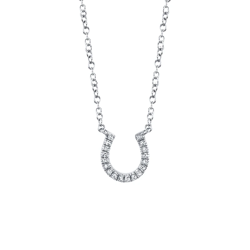 Kate White Gold and Diamond Pavé Horseshoe Pendant