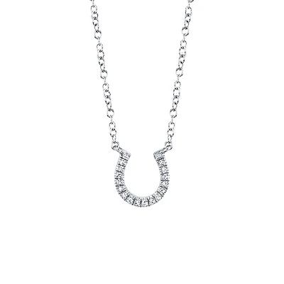 Kate White Gold and Diamond Pavé Horseshoe Pendant