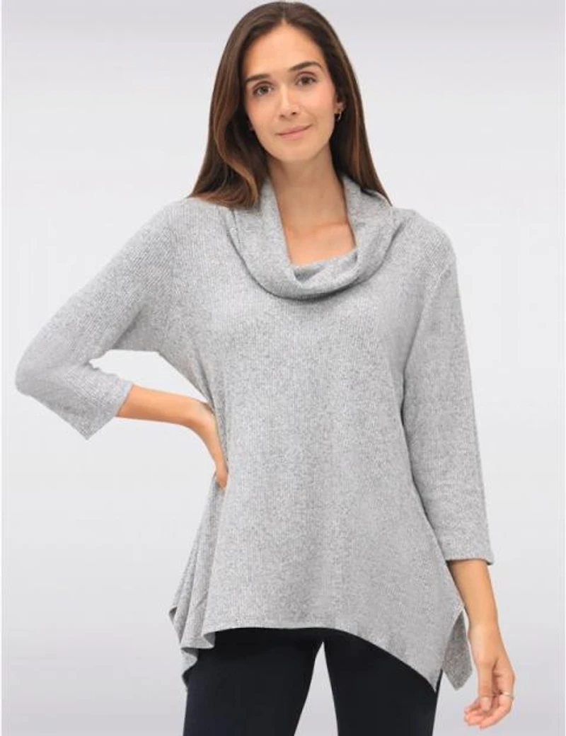 Tunique Col Bénitier Côtelée par Perle