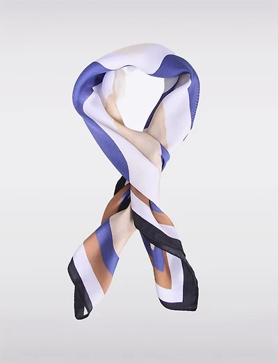 Foulard Carré Élégant à Finition Satinée et Motif Abstrait
