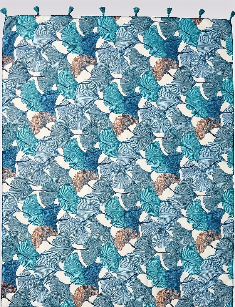 Foulard Rectangulaire Mat Feuilles De Ginkgo À Glands par Saki