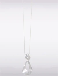 Collier Texturé Chic Hypoallergénique avec Pendentif Martelé Argenté