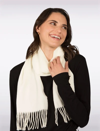 Echarpe Unie Bordures Frange Boxing Day par Froccella | Manteaux