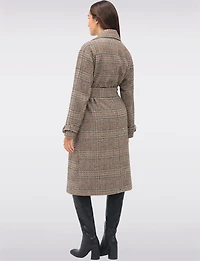 Manteau Long Chic à Double Boutonnage Ceinture Amovible & Fente au Dos par Sebby