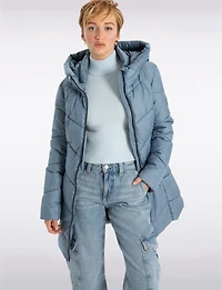 Doudoune Classique Végane à Motif Chevrons avec Col Montant par Point Zero