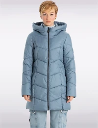 Doudoune Classique Végane à Motif Chevrons avec Col Montant par Point Zero