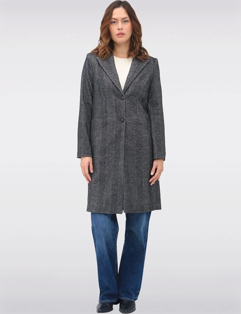 Manteau Herringbone Laine Recyclée par VeroModa