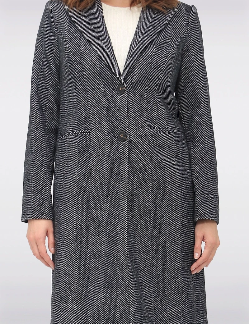 Manteau Herringbone Laine Recyclée par VeroModa