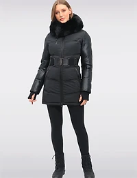 Manteau Doudoune à Capuche en Fausse Fourrure de Luxe Végane par Sicily