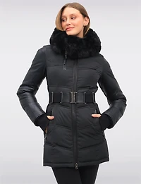 Manteau Doudoune à Capuche en Fausse Fourrure de Luxe Végane par Sicily