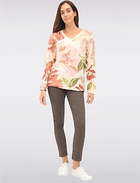 Haut Tricot Motif Floral V-Neck Boxing day Vente par Froccella | Manteaux