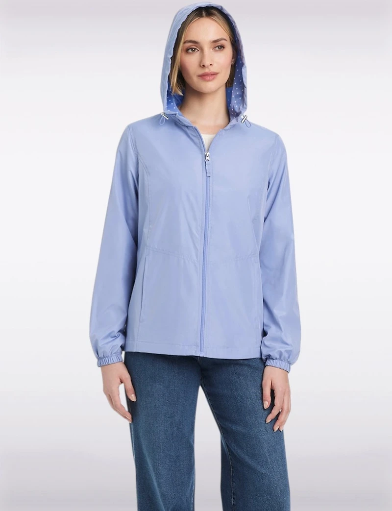Veste Coupe-vent Légère Sportive Avec Capuche Doublée À Pois Par Details