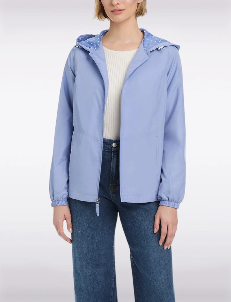 Veste Coupe-vent Légère Sportive Avec Capuche Doublée À Pois Par Details