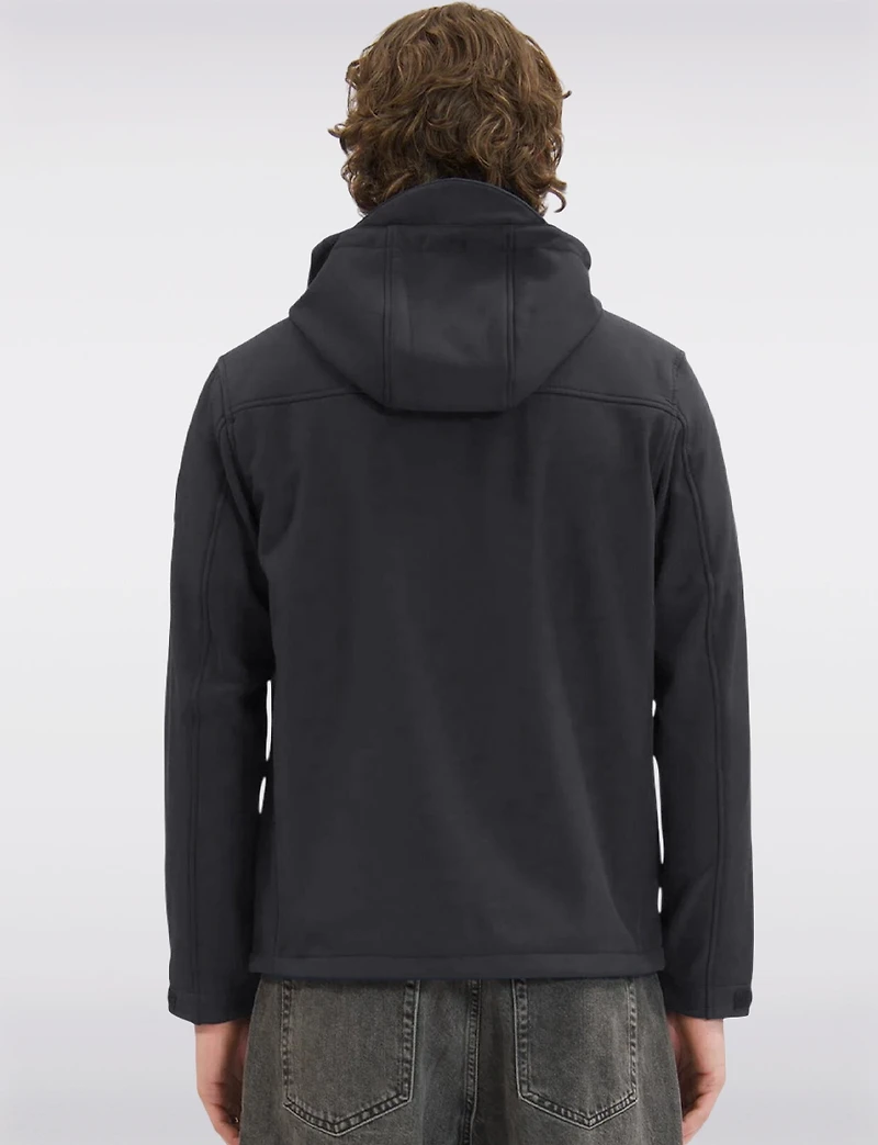 Veste Noir Coquille Souple Dry-Tech Imperméable avec Capuche par Point Zero
