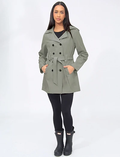 Veste Légère Breathe-Tech® Softshell Trench Ceinturé à Double Boutonnage - Saki