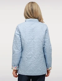 Veste Matelassée Réversible - Style Deux-en-Un Imprimé & Uni Polyvalent par Saki