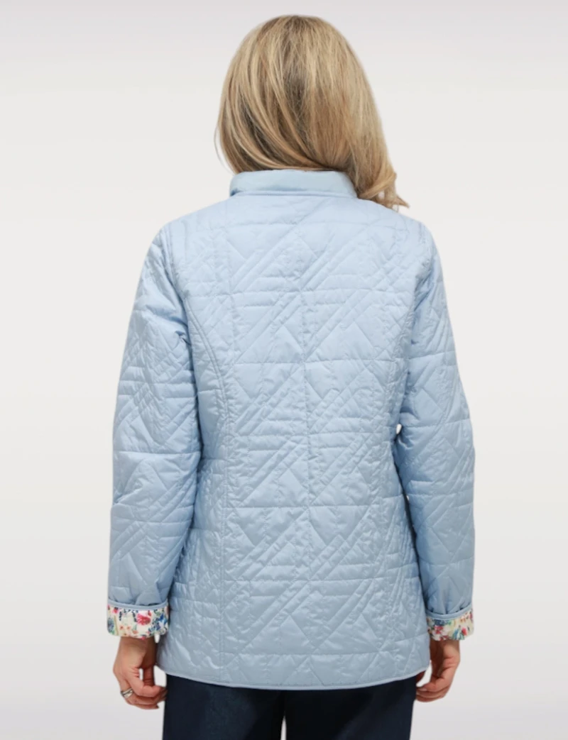Veste Matelassée Réversible - Style Deux-en-Un Imprimé & Uni Polyvalent par Saki