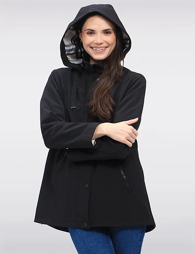 Manteau Végan Breathe-Tech® Softshell  Parka avec Capuche Amovible par Saki