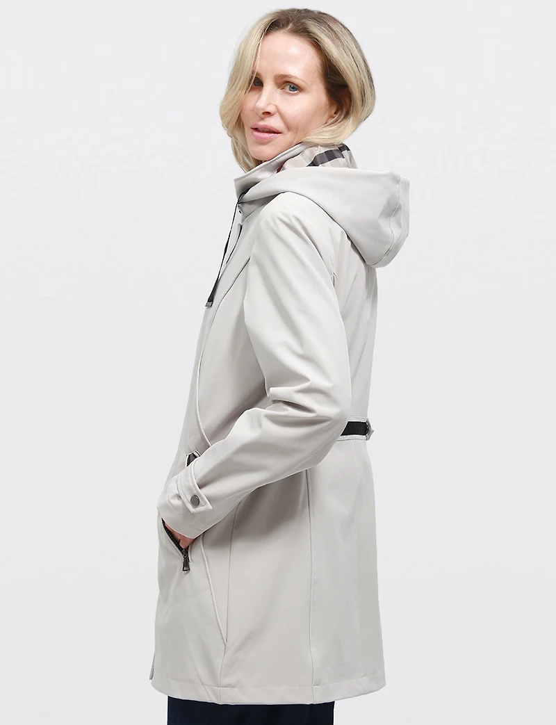 Veste Parka Léger Végan Breathe-Tech® Softshell avec Capuche Amovible – Saki