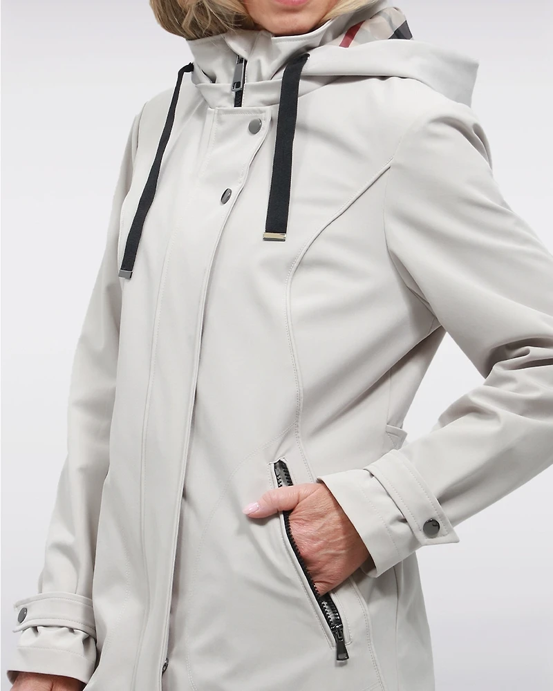 Veste Parka Léger Végan Breathe-Tech® Softshell avec Capuche Amovible – Saki