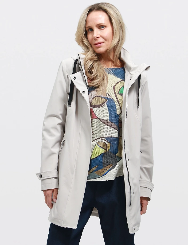 Veste Parka Léger Végan Breathe-Tech® Softshell avec Capuche Amovible – Saki