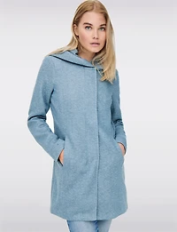 Manteau Léger à Coupe Droite avec Capuche, Poches & Fermeture Éclair par Only