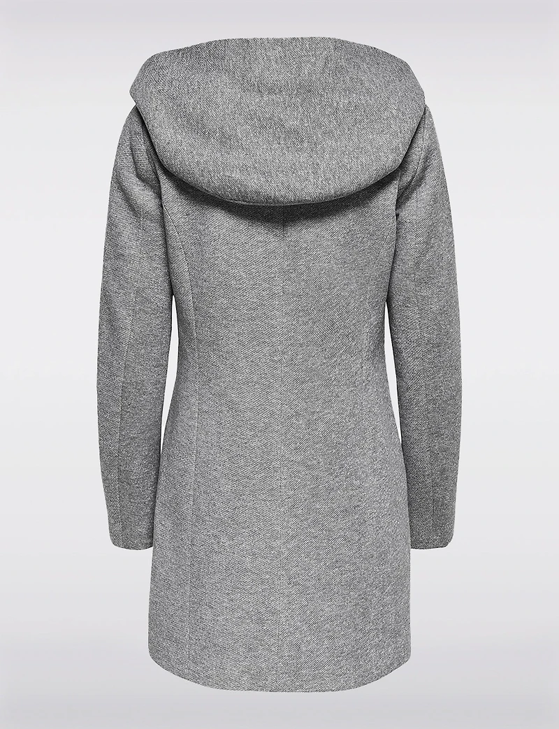 Manteau Léger à Coupe Droite avec Capuche, Poches & Fermeture Éclair par Only